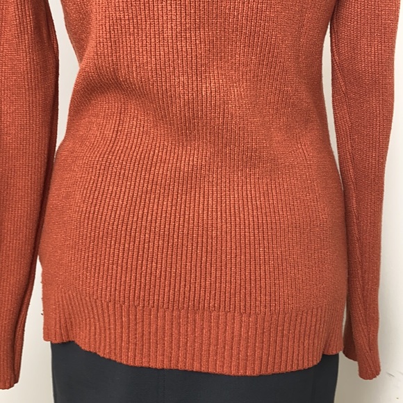 Cyrus Rust Orange Ribbed Knit Stretch Sweater Size M - Picture 8 of 11